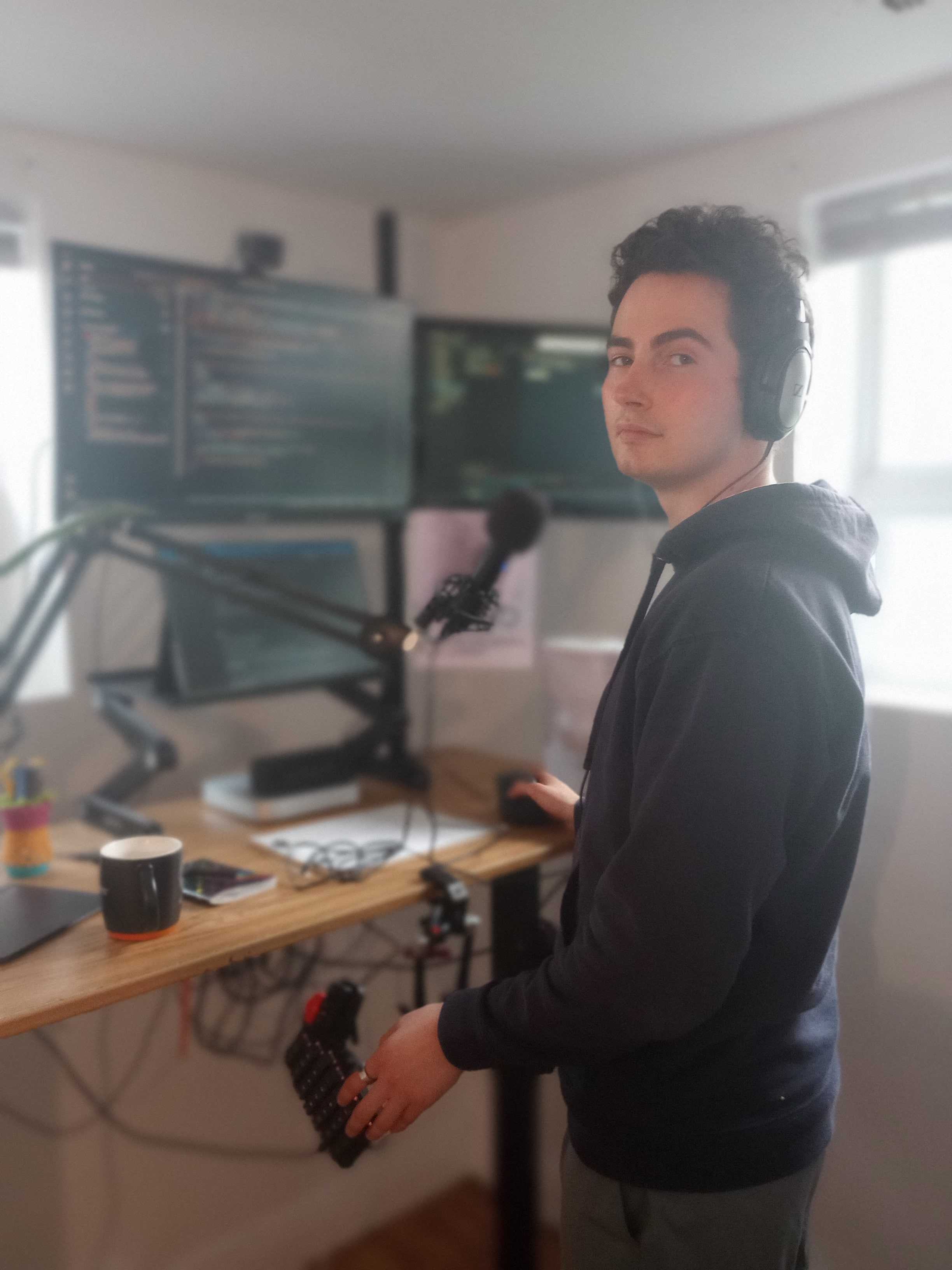 Iuliu Pop at his coding workstation